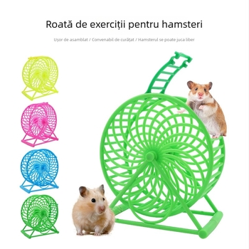 Roată de alergare pentru hamster, cu suport, în stil turn de vânt – aparat de exerciții pentru animale de companie mici