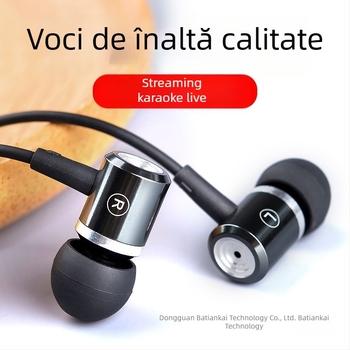 Căști in-ear pentru karaoke, cu fir, cu conector Type-C și 3,5 mm, pentru cântat