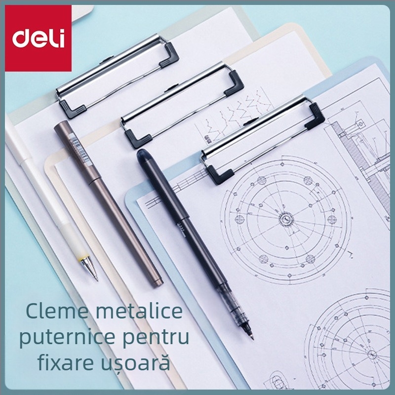 Deli 72641 Clip din plastic pentru tablă A4 – papetărie pentru elevi, birou
