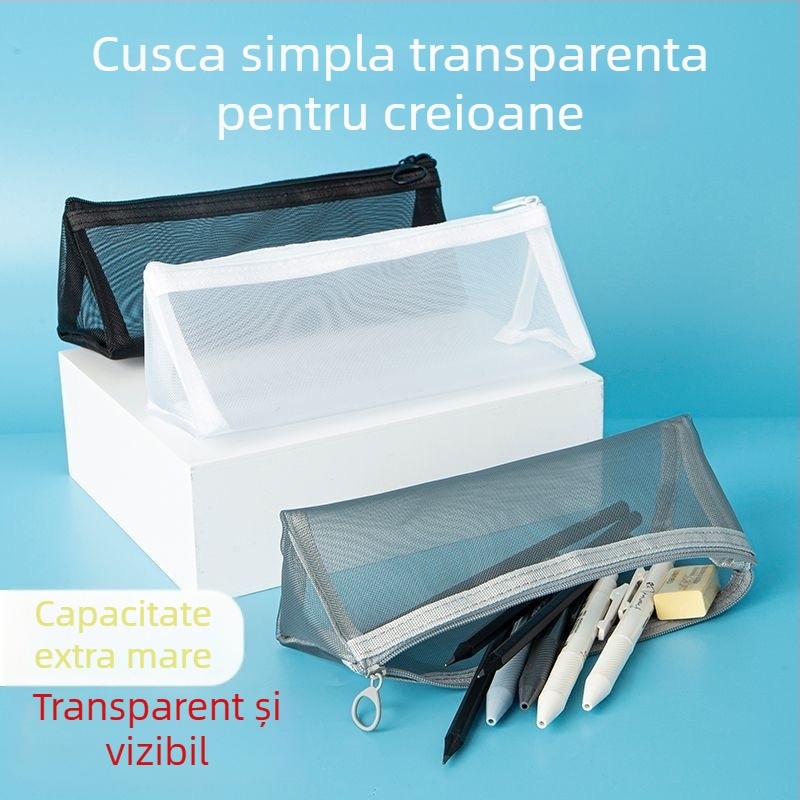 Penar în stil japonez, cu design triunghiular tridimensional, capacitate mare, pentru elevi; geantă pentru rechizite și cosmetică
