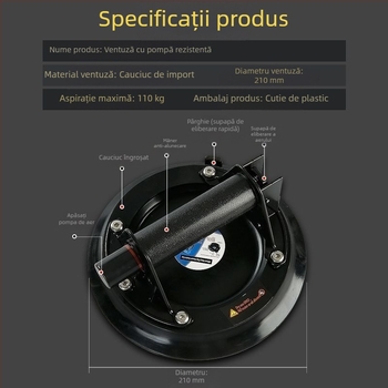 Ridicător manual cu ventuză pentru plăci și sticlă