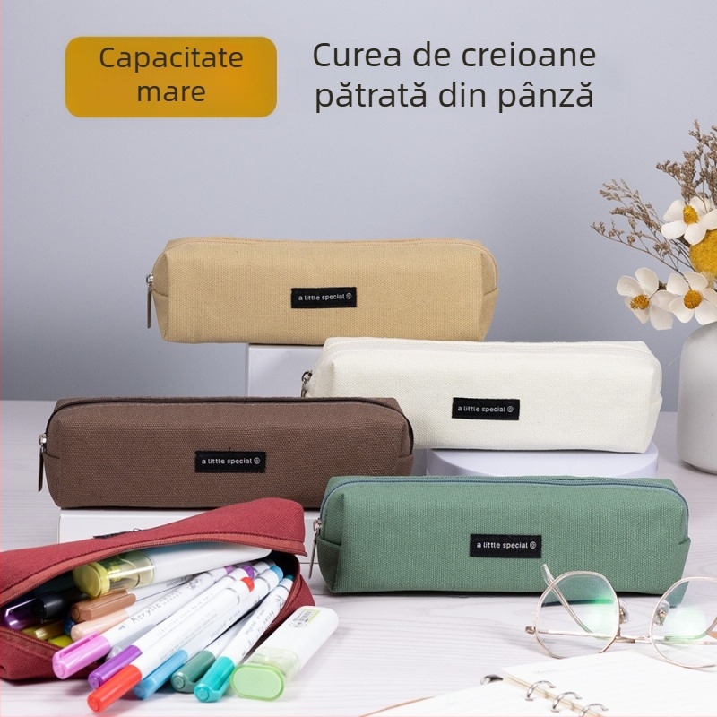 Penar din pânză, cu capacitate mare, pentru liceeni, design minimalist, stil retro creativ, personalizat.