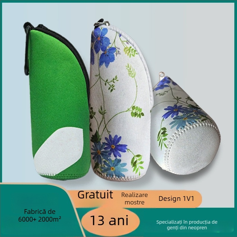 Etui impermeabil pentru creioane, bază rotundă, organizator de depozitare multifuncțional, cu motiv desen animat