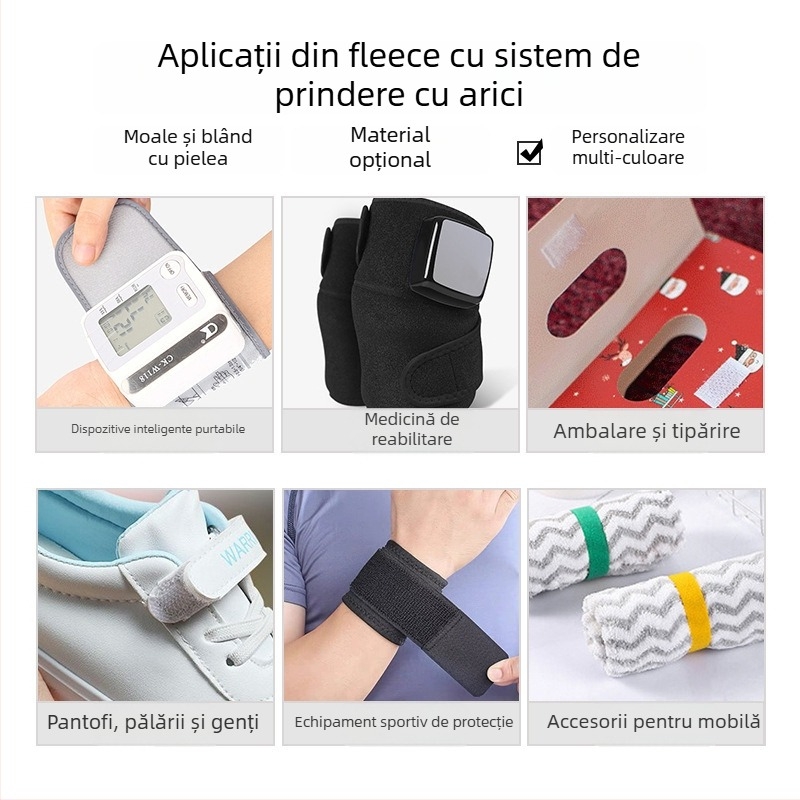 Bandă Velcro elastică, colorată, anti-piling, nylon autoadeziv, suprafață moale cu cârlige pentru perdele de ușă și fereastră, fixare și legare