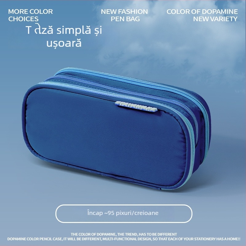 Penar din pânză, de înaltă calitate, cu mai multe compartimente, capacitate mare, culoare solidă, design minimalist pentru elevi