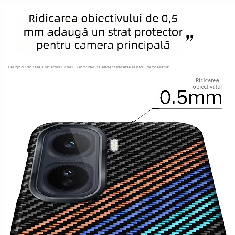 Husă pentru iQOO Neo11, fibră de carbon, protecție completă anti-cădere, stil minimalist INS