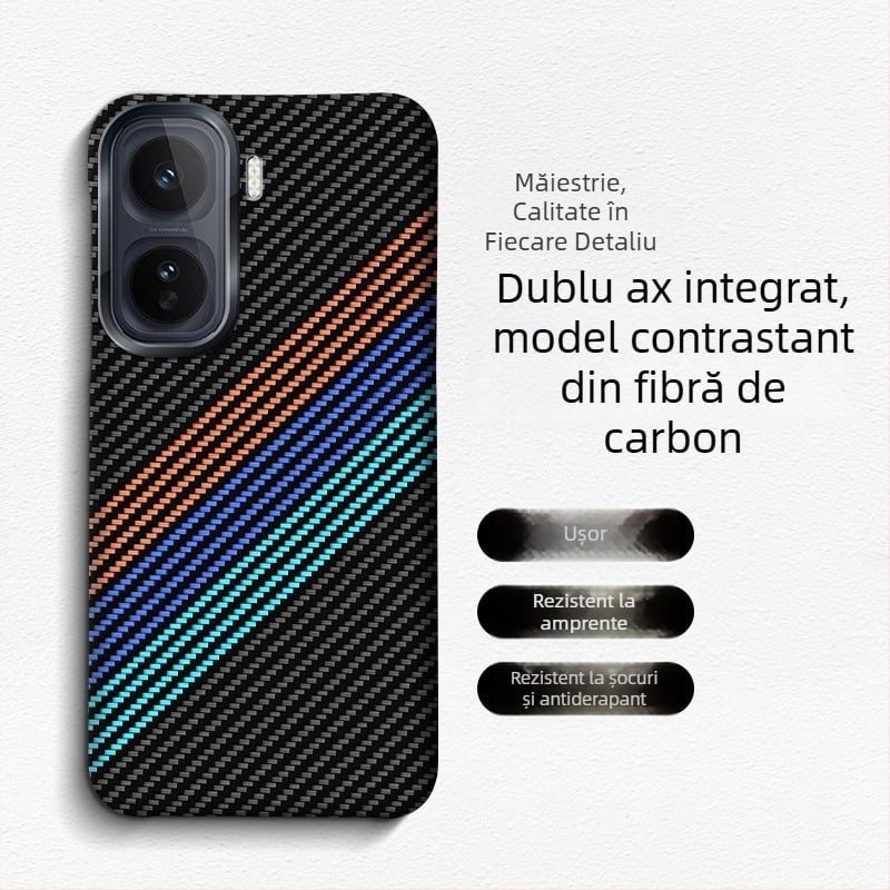 Husă pentru iQOO Neo11, fibră de carbon, protecție completă anti-cădere, stil minimalist INS