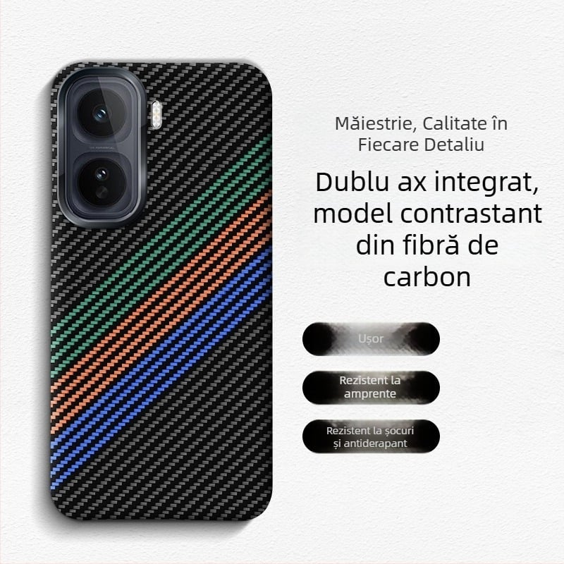 Husă pentru iQOO Neo11, fibră de carbon, protecție completă anti-cădere, stil minimalist INS