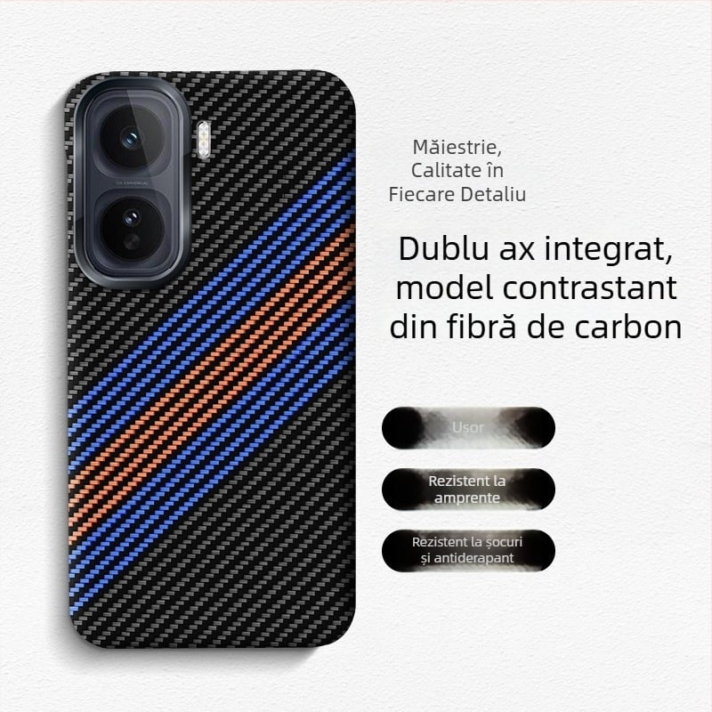 Husă pentru iQOO Neo11, fibră de carbon, protecție completă anti-cădere, stil minimalist INS