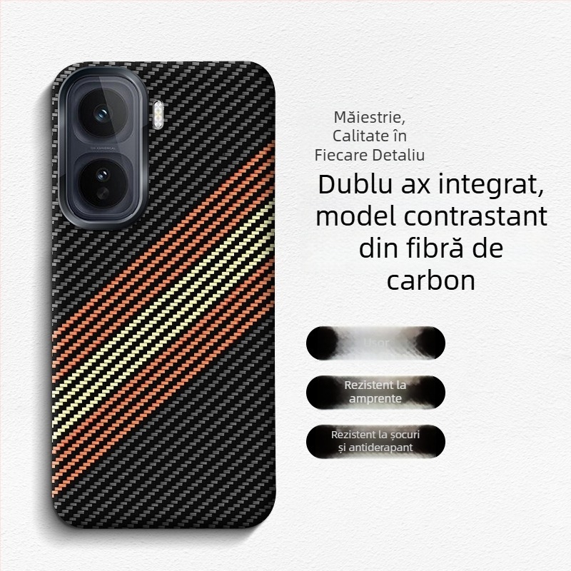 Husă pentru iQOO Neo11, fibră de carbon, protecție completă anti-cădere, stil minimalist INS