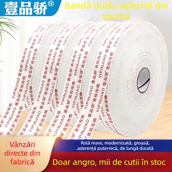Bandă dublu-adezivă din burete PE, spumă puternică, lățime 20 mm, lungime 3 m, pentru montaj KT plăci