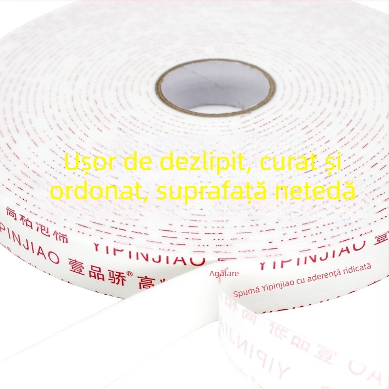 Bandă dublu-adezivă din burete PE, spumă puternică, lățime 20 mm, lungime 3 m, pentru montaj KT plăci