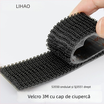 Fermoar Velcro cu cap de ciupercă, SJ3551 drept, SJ3550 ondulat, amestec poliester/nylon, Liyao