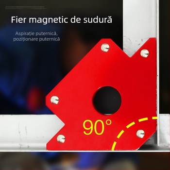 Suport magnetic pentru sudură cu dispozitiv de poziționare la unghiuri multiple, locator pentru unghi de 90° și riglă magnetică de sudură