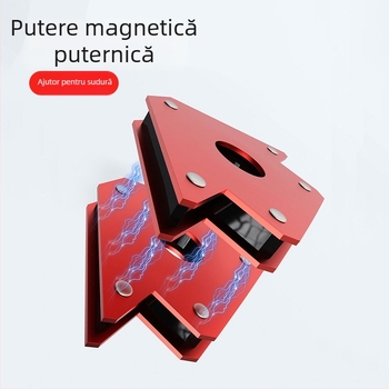 Suport magnetic pentru sudură cu dispozitiv de poziționare la unghiuri multiple, locator pentru unghi de 90° și riglă magnetică de sudură