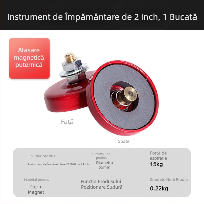 Suport magnetic pentru sudură cu dispozitiv de poziționare la unghiuri multiple, locator pentru unghi de 90° și riglă magnetică de sudură