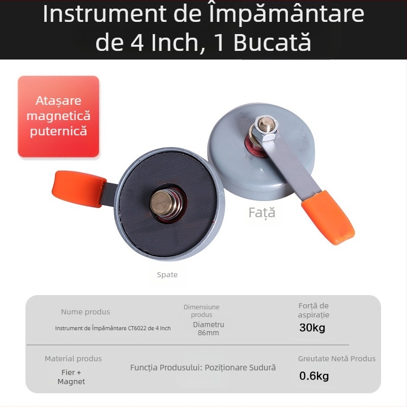 Suport magnetic pentru sudură cu dispozitiv de poziționare la unghiuri multiple, locator pentru unghi de 90° și riglă magnetică de sudură