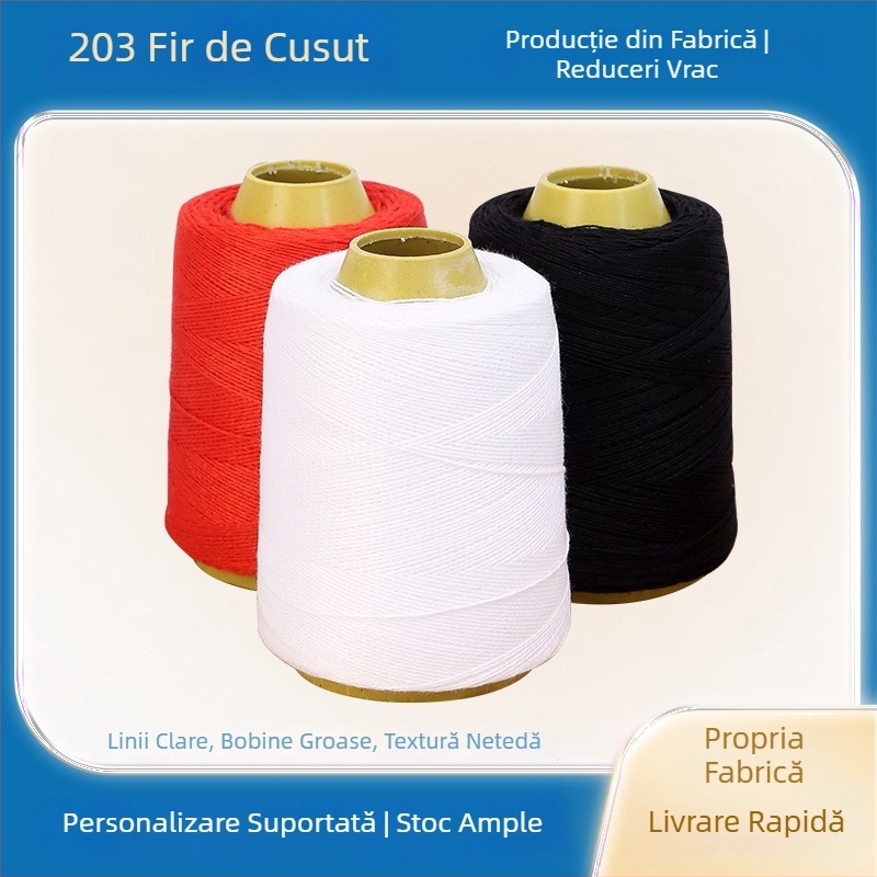 Ață de cusut din bumbac, trei fire colorate, pentru cusut manual acasă și quilturi, rulă mare