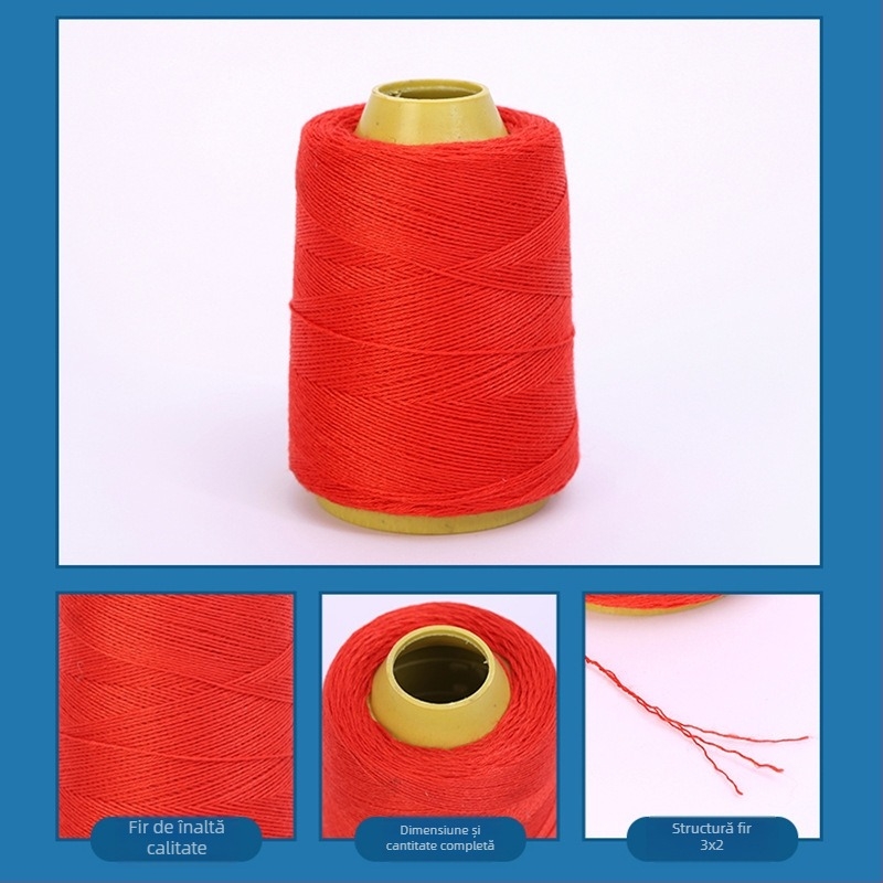 Ață de cusut din bumbac, trei fire colorate, pentru cusut manual acasă și quilturi, rulă mare