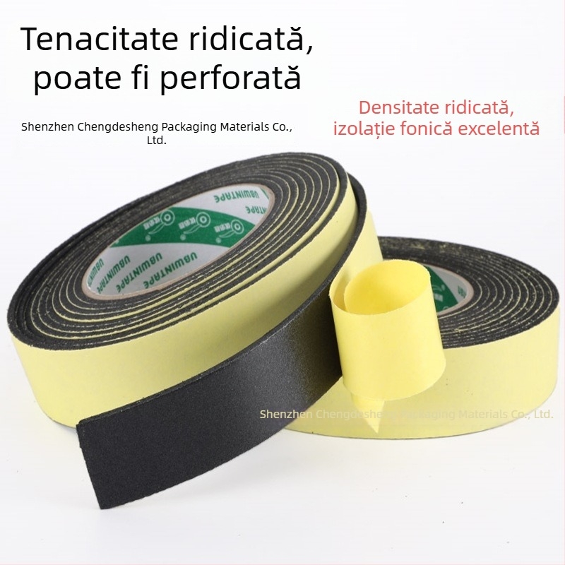 Bandă EVA din spumă, monoadesivă, negru-alb, îngroșată, absorbantă la șocuri