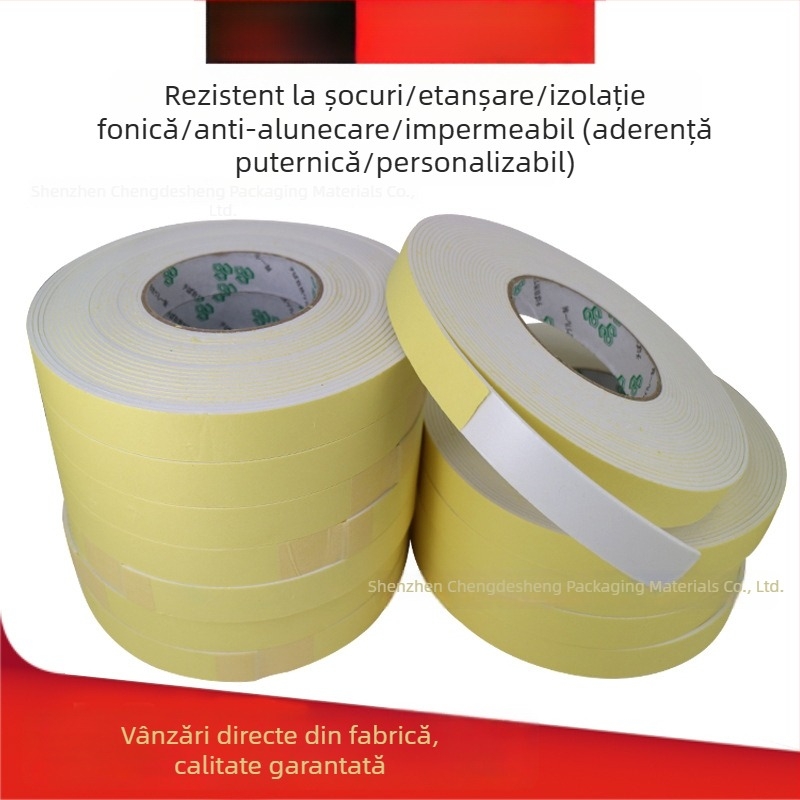 Bandă EVA din spumă, monoadesivă, negru-alb, îngroșată, absorbantă la șocuri