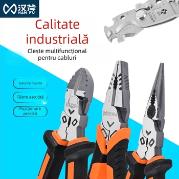 Hanax Clești diagonale multifuncționale, tăietor de sârmă, clește cu vârf ascuțit și decapsator de cablu