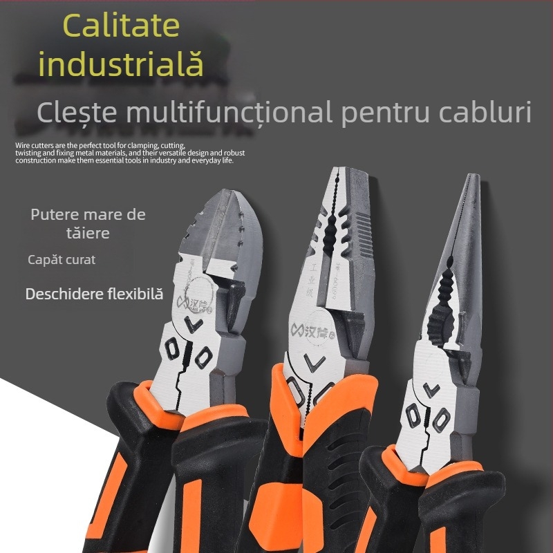 Hanax Clești diagonale multifuncționale, tăietor de sârmă, clește cu vârf ascuțit și decapsator de cablu