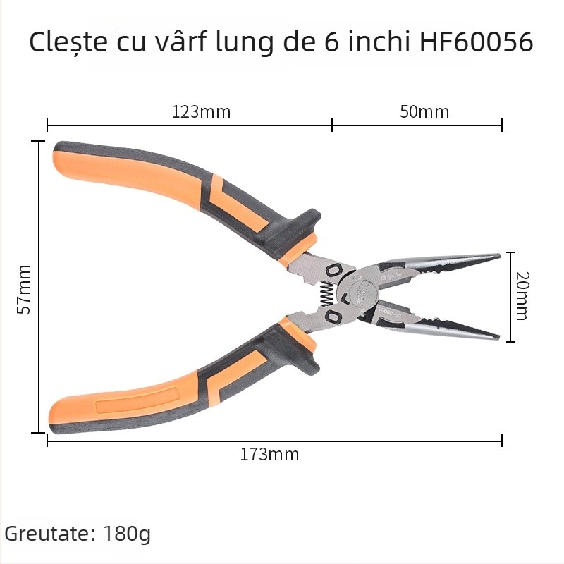 Hanax Clești diagonale multifuncționale, tăietor de sârmă, clește cu vârf ascuțit și decapsator de cablu
