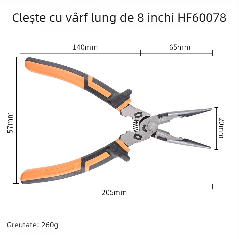 Hanax Clești diagonale multifuncționale, tăietor de sârmă, clește cu vârf ascuțit și decapsator de cablu
