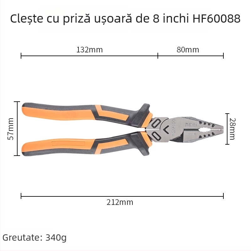 Hanax Clești diagonale multifuncționale, tăietor de sârmă, clește cu vârf ascuțit și decapsator de cablu