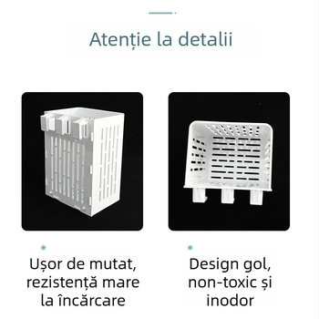 Cupă montată pe perete pentru plantare în acvariu și rezervor pentru țestoase, coș hidroponic suspendat, coș pătrat multifuncțional de depozitare