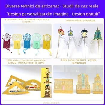 Semn de carte metalic personalizat, cu design inspirat de China și stil antic – cadou de absolvire