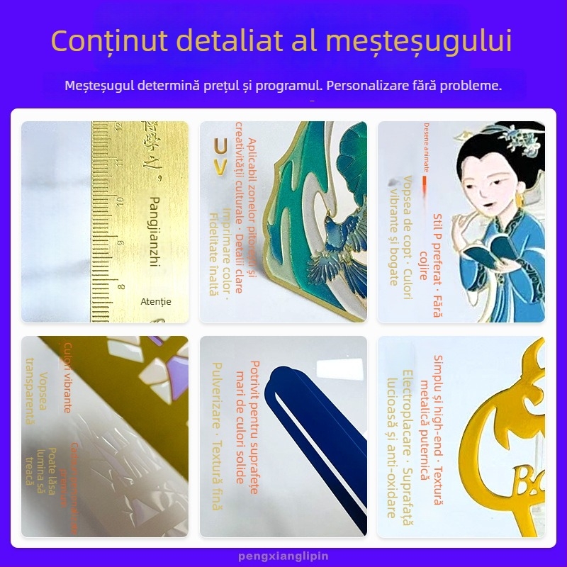 Semn de carte metalic personalizat, cu design inspirat de China și stil antic – cadou de absolvire