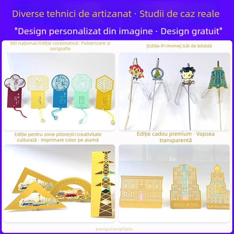 Semn de carte metalic personalizat, cu design inspirat de China și stil antic – cadou de absolvire