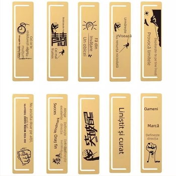 Semn de carte din alamă pentru întreprinderi și școli, gravură a logo-ului și a textului, ambalaj în cutie cadou personalizată
