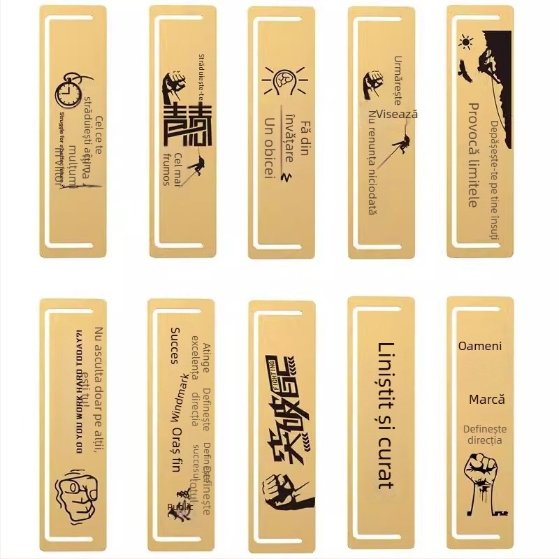 Semn de carte din alamă pentru întreprinderi și școli, gravură a logo-ului și a textului, ambalaj în cutie cadou personalizată