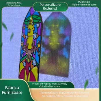 Semn de carte din metal translucid cu gravură și decupaj, design lumină și umbră, magnet metalic pentru frigider, pandantiv omagial Halloween și Crăciun