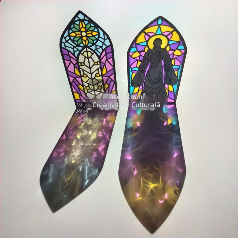 Semne de carte translucide, gravură personalizată, finisaj transparent, magneți metalici pentru frigider cu decupaje lumină-umbră