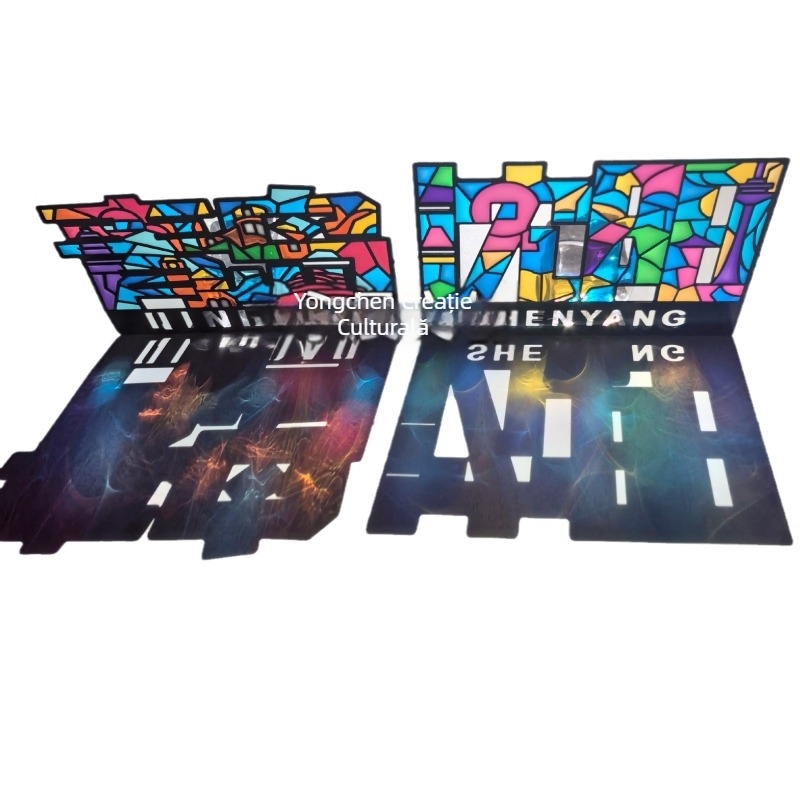Semne de carte translucide, gravură personalizată, finisaj transparent, magneți metalici pentru frigider cu decupaje lumină-umbră
