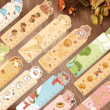 30 semne de carte cu riglă în formă de animale – Material DIY din hârtie pentru planificare