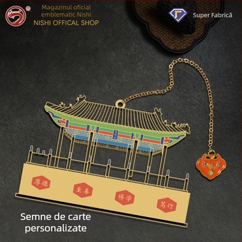 Semn de carte metalic decupat, personalizat, inspirat de atracții, cadou cultural în stilul Orașului Interzis