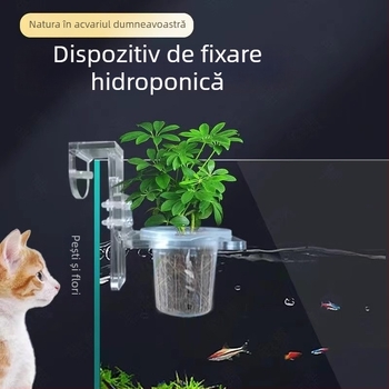 Coș de plantare montat pe perete pentru plante acvatice hidroponice și decor pentru acvariu