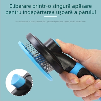 Pieptene cu ace pentru animale de companie, masaj, descurcare și auto-curățare, din oțel inoxidabil