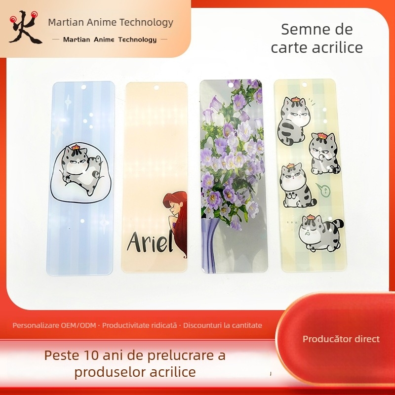 Semn de carte din acrilic în stil anime, personalizabil, mai multe modele, imprimare HD