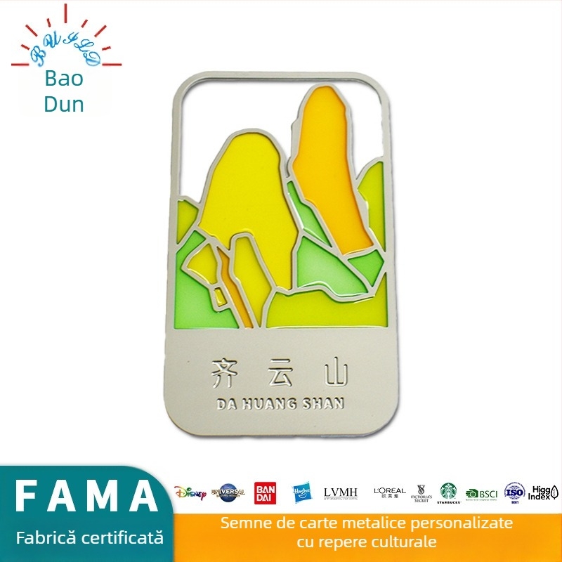 Semn de carte metalic cu efect de lumină și umbră, lac transparent lucios, design personalizabil
