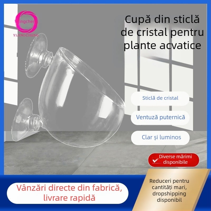 Vas de sticlă pentru acvariu pentru cultivarea plantelor acvatice