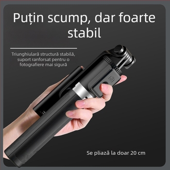 Aishidu D01 Trepied Bluetooth pentru selfie, rotire la 360°, suport portabil anti-tremur pentru streaming live și fotografii de călătorie