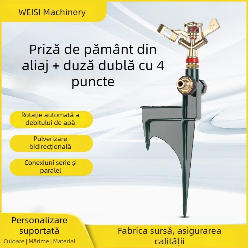 Stropitor din aliaj, cu direcție dublă, irigații, braț rotativ la 360°, pentru gazon și grădină