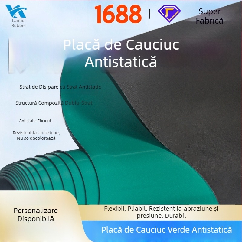 Covoraș anti-static pentru masă de lucru, RoHS fără halogeni, placă de cauciuc conductiv, 2 mm/3 mm