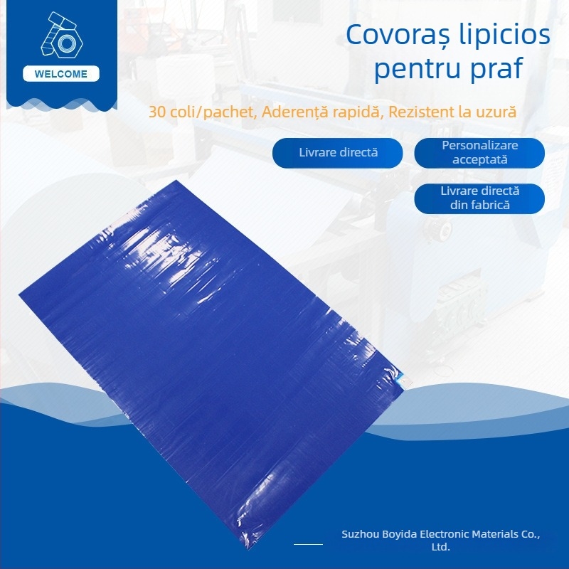 Covoraș lipicios albastru pentru praf, detașabil, pentru laborator/mediu fără praf, 60 cm × 90 cm